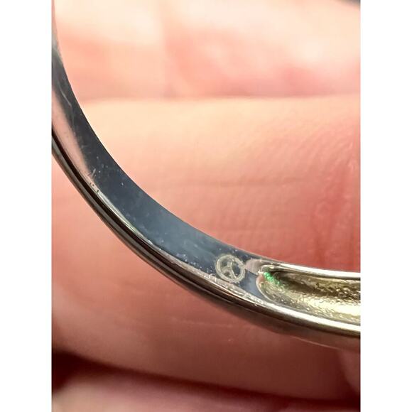 Synthetic emerald CZ sterling silver cocktail ring size 9 - Picture 11 of 15